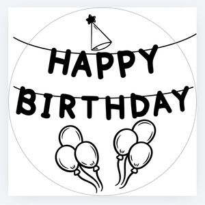 Custom Made 50count Happy Birthday Stickers